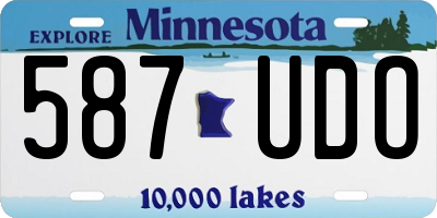 MN license plate 587UDO