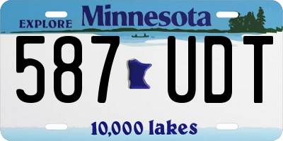 MN license plate 587UDT