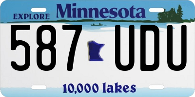 MN license plate 587UDU