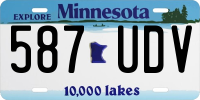 MN license plate 587UDV