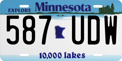 MN license plate 587UDW