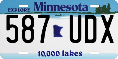 MN license plate 587UDX