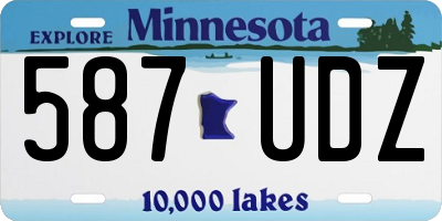 MN license plate 587UDZ