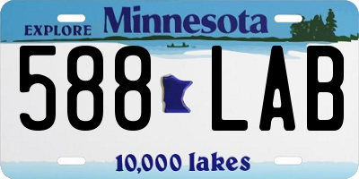 MN license plate 588LAB