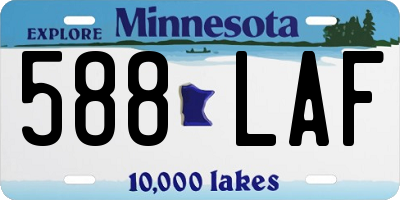 MN license plate 588LAF