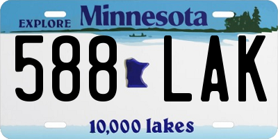 MN license plate 588LAK