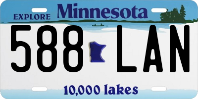 MN license plate 588LAN