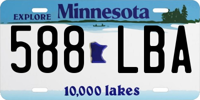 MN license plate 588LBA