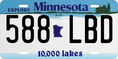 MN license plate 588LBD