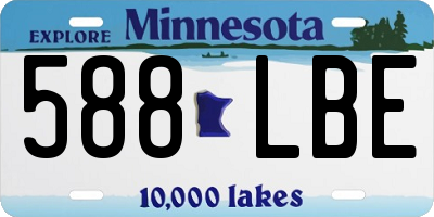 MN license plate 588LBE