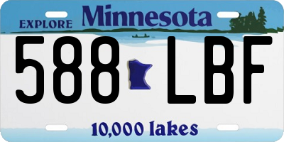 MN license plate 588LBF
