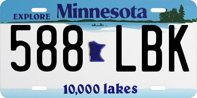 MN license plate 588LBK