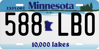 MN license plate 588LBO