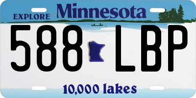 MN license plate 588LBP