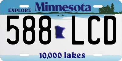 MN license plate 588LCD
