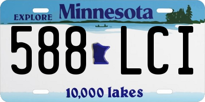 MN license plate 588LCI