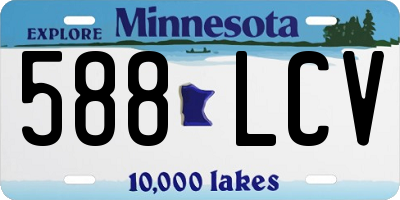 MN license plate 588LCV