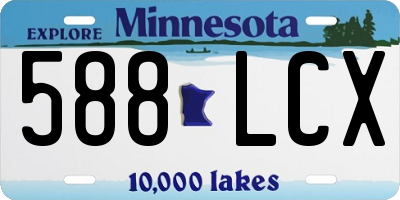 MN license plate 588LCX