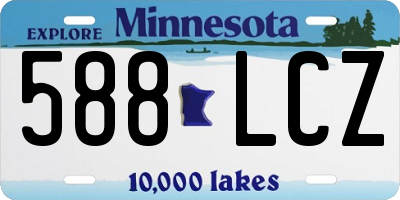 MN license plate 588LCZ