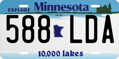 MN license plate 588LDA