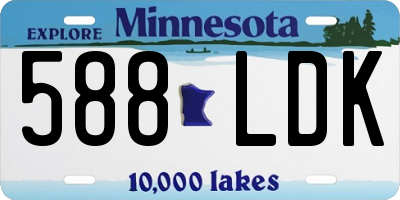 MN license plate 588LDK
