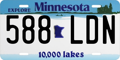 MN license plate 588LDN