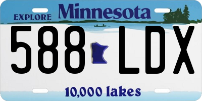 MN license plate 588LDX