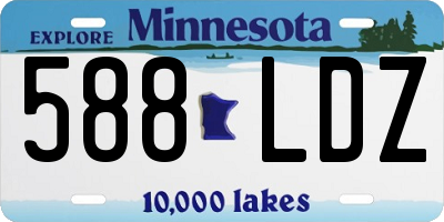 MN license plate 588LDZ