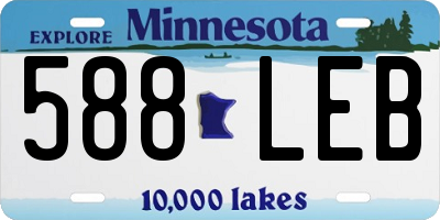 MN license plate 588LEB