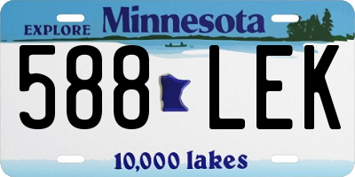 MN license plate 588LEK
