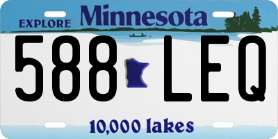 MN license plate 588LEQ