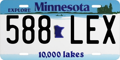 MN license plate 588LEX