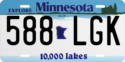 MN license plate 588LGK