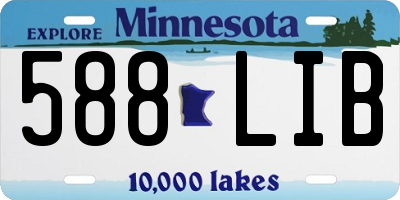 MN license plate 588LIB
