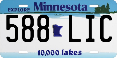 MN license plate 588LIC