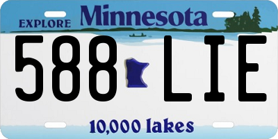 MN license plate 588LIE