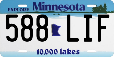MN license plate 588LIF