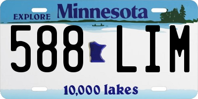 MN license plate 588LIM