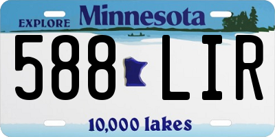 MN license plate 588LIR