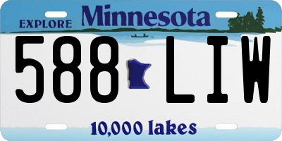 MN license plate 588LIW