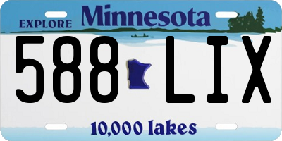 MN license plate 588LIX