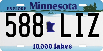 MN license plate 588LIZ