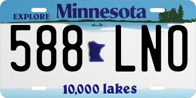 MN license plate 588LNO