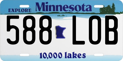 MN license plate 588LOB