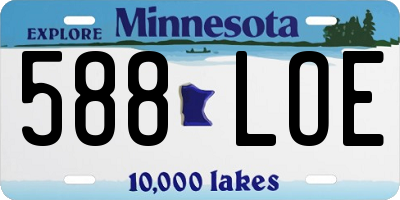 MN license plate 588LOE