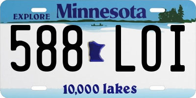 MN license plate 588LOI
