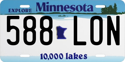 MN license plate 588LON