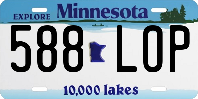 MN license plate 588LOP