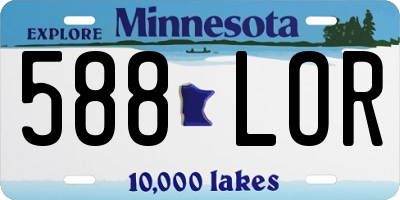 MN license plate 588LOR