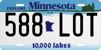 MN license plate 588LOT